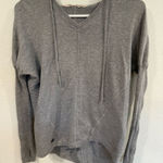 Athleta XS Hooded Light Gray Ribbed Hoodie VGUC Photo 0
