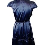 Lucy Paris Satin Ruffled Wrap Dress in Black Size Medium NWT Photo 2