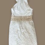 Lilly Pulitzer | White and Gold Lace Shift Dress | Size 0 Photo 2