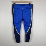 Athleta  Womens‎ Velocity Colorblock Capri Medium Blue Leggings Active Sporty Gym Photo 2