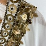 Victoria's Secret Victoria’s Secret white embellished, gold beach swim pool cover up S Photo 3