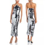 NWT Ilkyaz Ozel “The New Arrivals” Blanca Silver Sequin Halter Gown | Size S/38 Photo 2