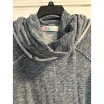 Free People Beach Womens Medium Blue Grey Long Sleeve Tunic Cowl Neck Two Body Photo 3