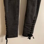 Revolve Lace Up Detail High Waisted Stretch Skinny Jeans Photo 9