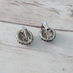 Vintage Clip On Earrings Domed with Black Gems Photo 5