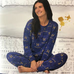 Harry Potter  Hogwarts Womens Pajama Lounge Set Long Sleeve Navy Blue M Photo 0
