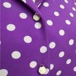 Vintage Purple Polka Dot Blouse White Dots Handmade Rose Button Front Top Size M Size L Photo 7