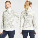 Athleta Triumph Printed Hoodie Sweatshirt Jacket Longsleeve Grey Gypsum Camo S Photo 0