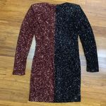 EXPRESS Edition  Womens Medium Dress Sequin Party Cocktail Long‎ Sleeve V-Neck Photo 3