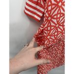 Gretchen Scott  Geometric Mini‎ Shirt Dress Women XXS Orange White Artsy Retro Photo 8