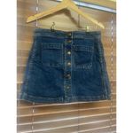 Madewell Stretch Denim A-Line Mini Skirt in Salisbury Wash Patch Pocket Edition Photo 5