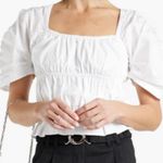 Derek Lam 10 Crosby  Open back ruched cotton poplin top white Photo 2