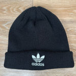 Adidas  Black Ribbed Knit Trefoil Knit Beanie Photo 0