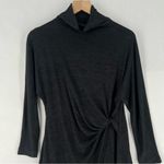 Nic+Zoe Soft Knit Gathered Twisted Waist Dolman 3/4 Sleeve Mock Neck Dress Photo 1