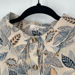 easel  #ET13859 Women's Floral Opaque Printed Collared Short Sleeves Shirt Size L Photo 5