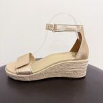 ABEO Light Metallic Gold Metatarsal Riviera Ankle Wedge Espadrille Sandal 7 Neut Photo 1