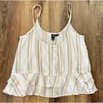 Volcom  Women's Ruffled Tropical Stripe Island Cami‎ Tank Size XS NEW Photo 1