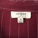 Umgee  • Red Striped Long Sleeve Shirt Dress with Pockets Fringe Hem Medium Photo 9