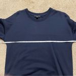 J.Crew  navy blue luxe cropped sweatshirt with bracelet length sleeves, size XXS Photo 5