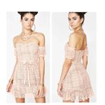 For Love & Lemons  Peach Dakota Lace Off Shoulder Bustier Corset Dress Medium Photo 15