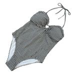 Betsey Johnson NEW Gingham Cutout Heart Ring Bandeau Swimsuit Photo 0