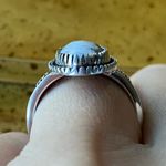 Natural White Buffalo Sterling Silver Cactus Ring Size 7 Photo 1