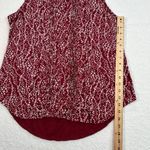 Dolan Anthropologie Tank Top Women's Large Wine Floral Solid Back Pleated Front Red Photo 2