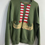 Fruit of the Loom Womans  Long Sleeve Pullover Christmas Sweatshirt Medium Green Photo 0