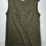 Women’s XL Olive Green Graphic Tank Top “But Did You Die” Sleeveless Shirt Photo 0