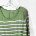 Crown & Ivy  XL Top Striped Swing Tunic 3/4 Sleeve Casual Green Gray White‎ 315 Photo 8