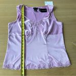 Vintage Y2K Satin Babydoll Tank Top by R.Q.T. Sz M NWT Deadstock Pink Lace Size M Photo 11
