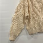 Vintage Hand Knot 100% Wool Cream Fisherman Sweater Thick Cable Knit Pullover M Size M Photo 5