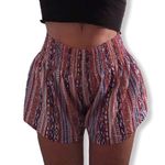 Tribal Boho Print Summer Beach Shorts Womans L Red Size L Photo 1