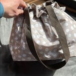 Chic Brown and White Drawstring Bag Tan Photo 3