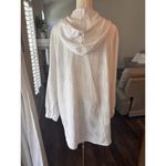 Dotti Women Vintage Y2K Swim Cover Up Large Hooded 100% Cotton White Button Photo 4