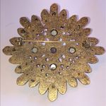 Elegant Vintage Aged Gold Tone Brass Multicolor Boho Brooch Photo 4