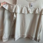 Eye Candy NWT  White Open Shoulder Ruffle Sweatshirt Photo 4