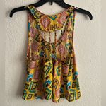 Top Chick Women's Chain Straps Yellow Geometric Pattern Tank Top Gold Size undefined Photo 1