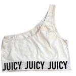 Juicy Couture Women’s One Shoulder Strap Knit White Sports Bra Size Medium Photo 1