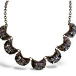 Charming Charlie Charming Charlies Grey Purple Acrylic Rhinestone Statement Necklace Womens Photo 0