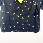 Quacker Factory  100% Cotton Black Embroidered Pineapples Front Zip Shacket 1X Photo 7