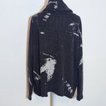 Clara Sunwoo Black Print Knit Cowl Neck Sweater Size XL Black Sweater Photo 5