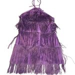 Women's Purple Fringe Halter Dress Flapper Gatsby Party Festival Size XL Photo 1
