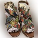 G by Guess Floral Vibrant Glitter Strappy Wedges Platform Shoes - Size 11M Photo 6