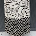 Vintage 60s Needle Craft Graphic Maxi Dress Black White Print Long Sleeve Bow Size XS Photo 6