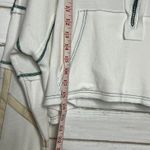 POL Marcy Half Zip Cropped Pullover Waffle Knit Sweatshirt White Size Medium Photo 5