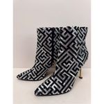 INC International Concepts Boots 6 Black Silver Embellished Gold Heel Booties Photo 3