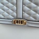 Rebecca Minkoff Quilted Love Clutch With Removable Chain In Fog New With Tag Photo 2