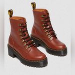 Dr. Martens NWOT  Leona Farrier Leather Platform Heeled Boots Size 38 Photo 1