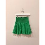 J.Crew Linen Smocked High Waist Flared Mini Skirt Bright Green Women's Size XS Photo 2